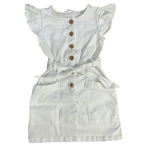 Copper Key White ALine Sleeveless Ruffled Sundress Size Small 7 Casual Boho Chic